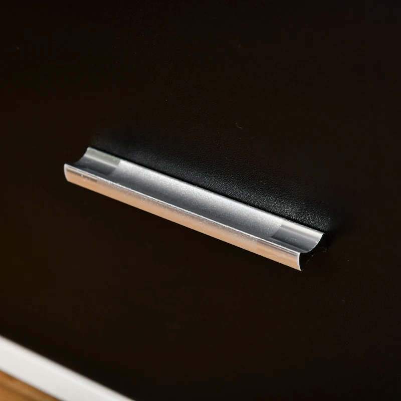 HOMCOM Mueble de TV para Televisores de hasta 60" Mesa para TV de Salón Estilo Moderno con 2 Cajones y Compartimento Abierto 140x30x32 cm Blanco y Negro