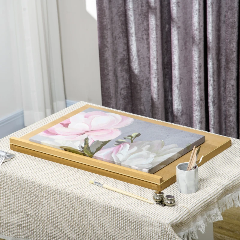 Vinsetto Cavalete de mesa dobrável 75,8x51cm ajustável em faia