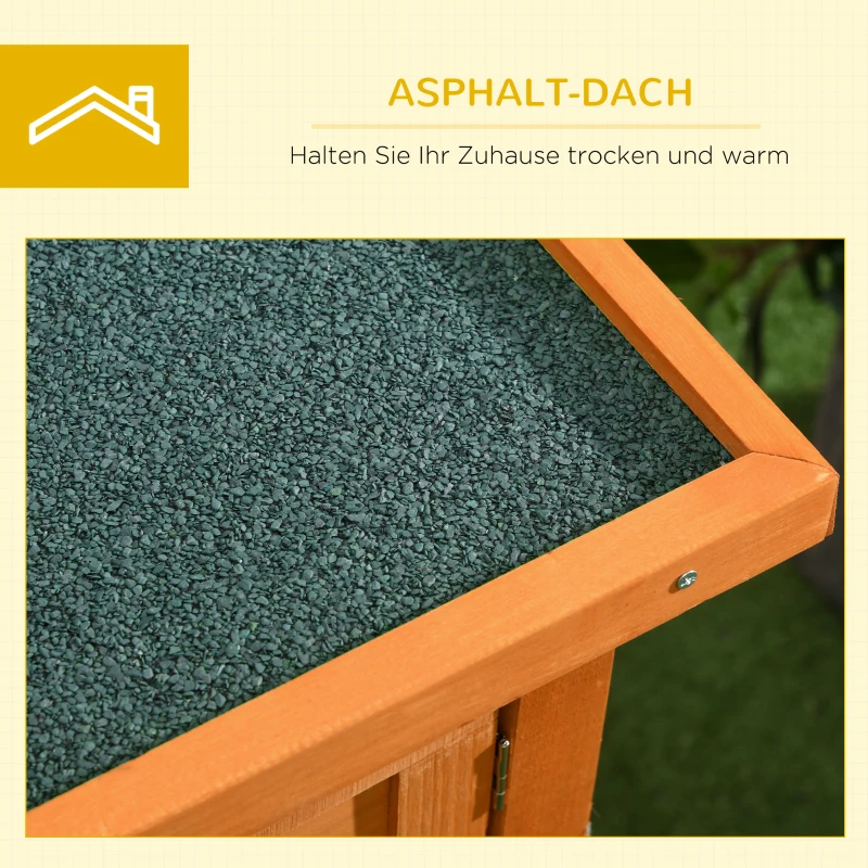 PawHut Konijnenhok konijnenkooi haas kleine dierenhok konijnenstal hout 90 x 45 x 65 cm(m-7)