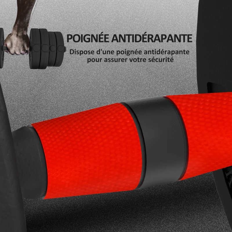 HOMCOM Ensemble d'haltères Courtes Total 30 Kg 2 en 1 poids réglable Barres incluses - entraînement Musculaire & haltérophilie
