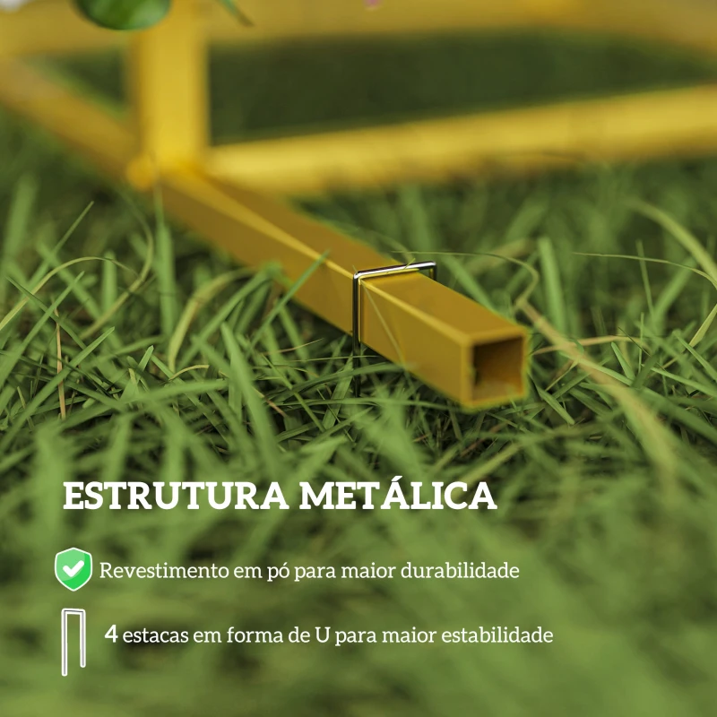 Outsunny Arco de Jardim de Metal para Decoração Casamentos com Revestimento em Pó Resistente às Intempéries 120x40x220 cm Dourado