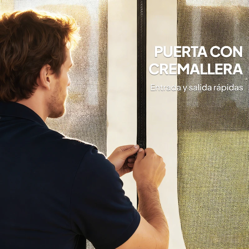 Outsunny 4 Paneles Laterales 3,4x2 cm para Carpa de Jardín Tela Mosquitera para Cenador Gazebo con Cremalleras y Anillas Negro