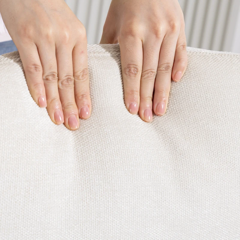 HOMCOM Tapicerowany fotel z podnóżkiem, fotel lounge z wysokim oparciem, metalowa podstawa, do salonu, sypialni, Beżowy