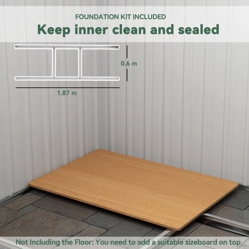 Outsunny 7 x 4ft Outdoor Garden Metal Storage Shed, Tool Storage Box for Backyard, Patio and Lawn, Light Green