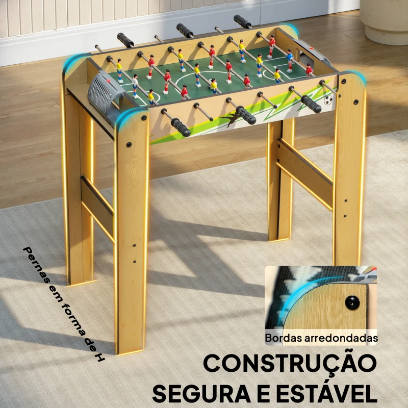 SPORTNOW Matraquilho para Crianças em Madeira com 2 Marcadores 6 Punhos 18 Jogadores 6 Varas e 2 Bolas 75x66x75 cm Madeira