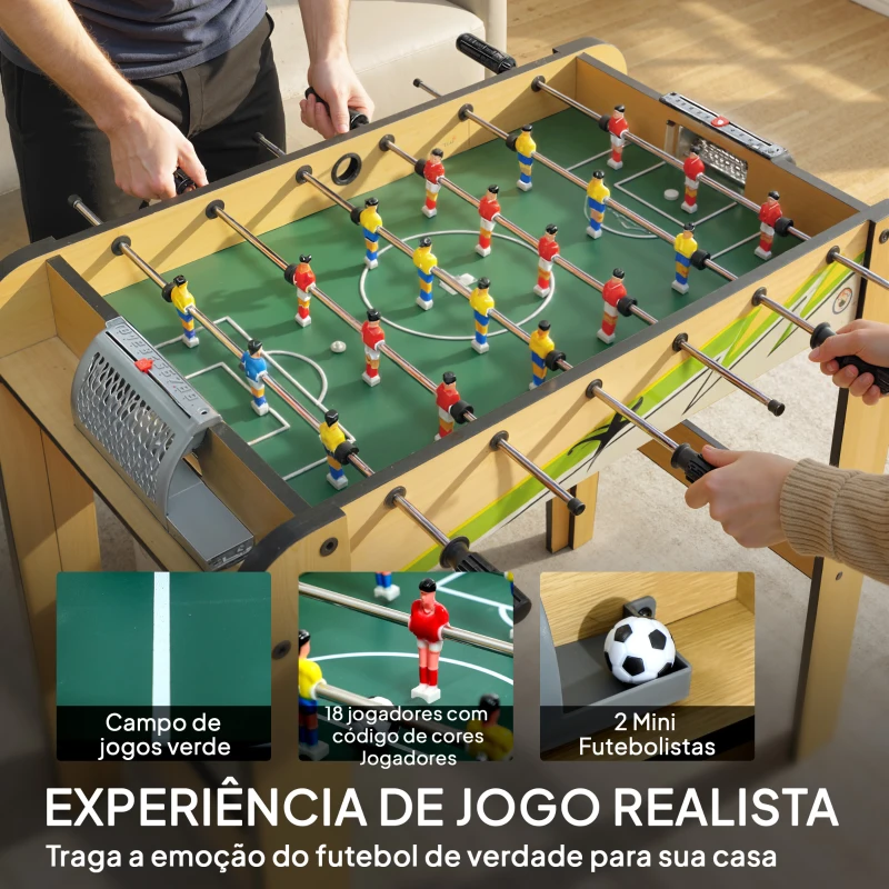 SPORTNOW Matraquilho para Crianças em Madeira com 2 Marcadores 6 Punhos 18 Jogadores 6 Varas e 2 Bolas 75x66x75 cm Madeira