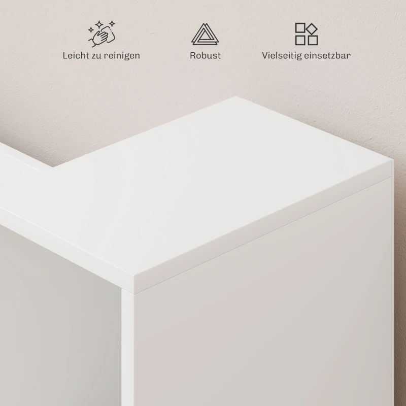 HOMCOM Bookcase with Cushioned Seat, Storage Organizer for Bedroom and Study, White