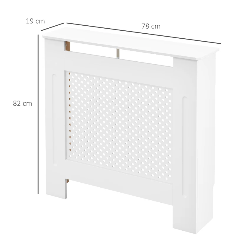 HOMCOM Copritermosifone Moderno a Griglia in MDF per Casa e Ufficio, 78x82x19 cm, Bianco
