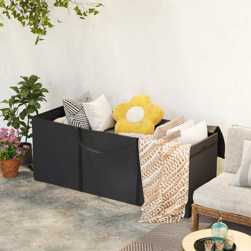 Torba na poduszki ogrodowe, pokrowiec, czarna, 120L