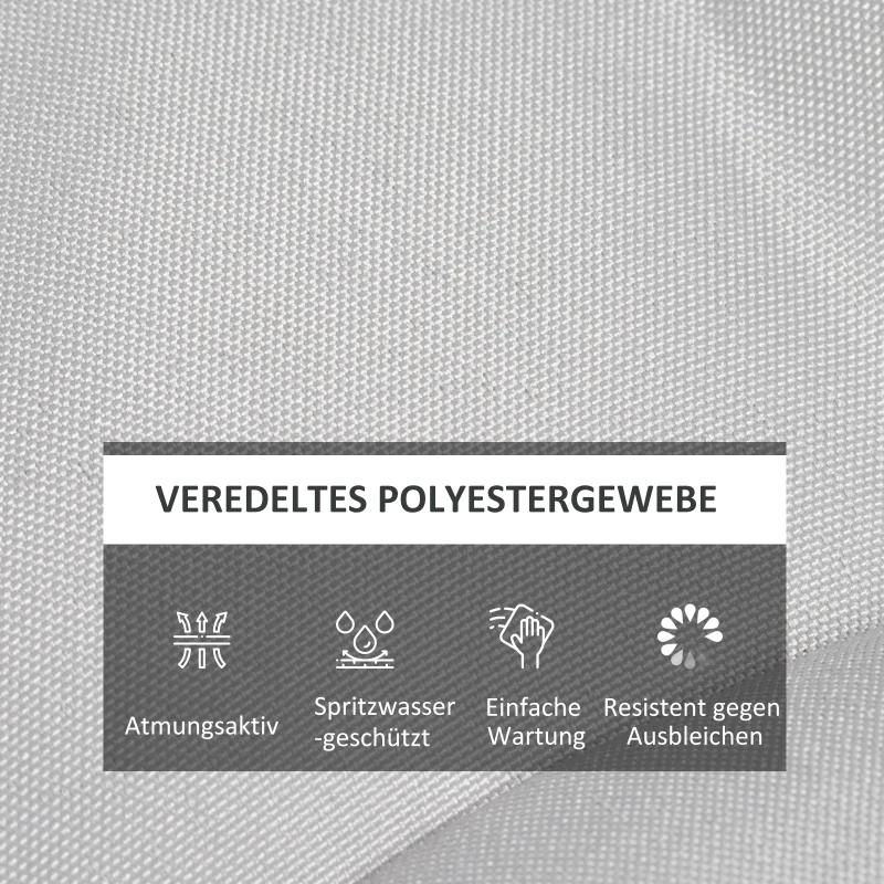 Outsunny 6 szt. Poduszki siedzeniowe z taśmami do mocowania, poduszki ogrodowe, wewnętrzne, zewnętrzne, jasnoszare, 40 x 40 x 4 cm