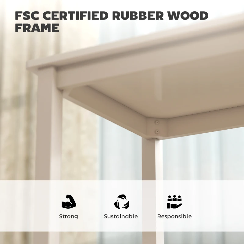 HOMCOM Zestaw Stołowy z 2 Krzesłami, Oszczędzający Przestrzeń, Grupa Stołowa, Rektangulny Stół Kuchenny z Tapicerowanymi Krzesłami do Małego Pomieszczenia, Jadalni, Kuchni, Biały