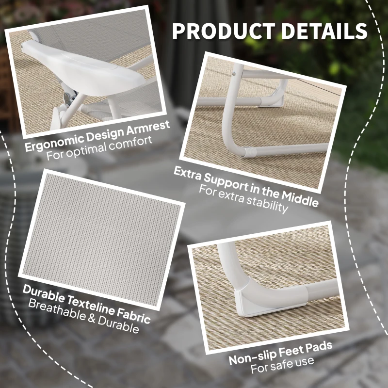 Leżak ogrodowy składany z poduszką, idealny na camping