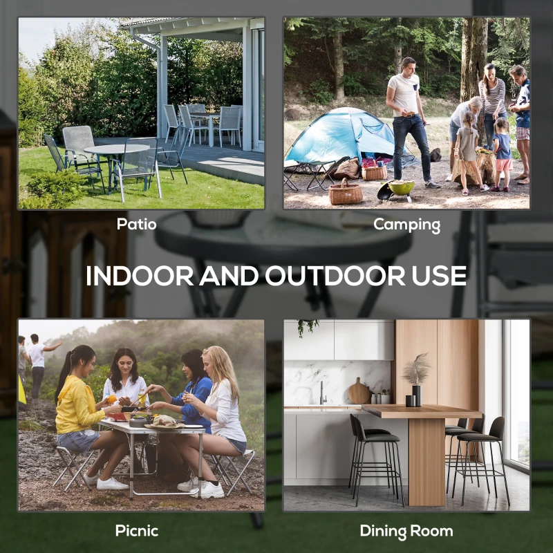 Stolik boczny składany, szklany z marmurowym wzorem, biały