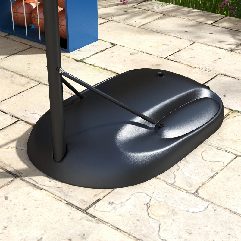 SPORTNOW Mobilny Stojak do Koszykówki, 221-282 cm Regulowany Koro z Czarną Niezniszczalną Ścianą Tylną i Kołami, Zestaw do Koszykówki dla Dorosłych, Stal, Czarny