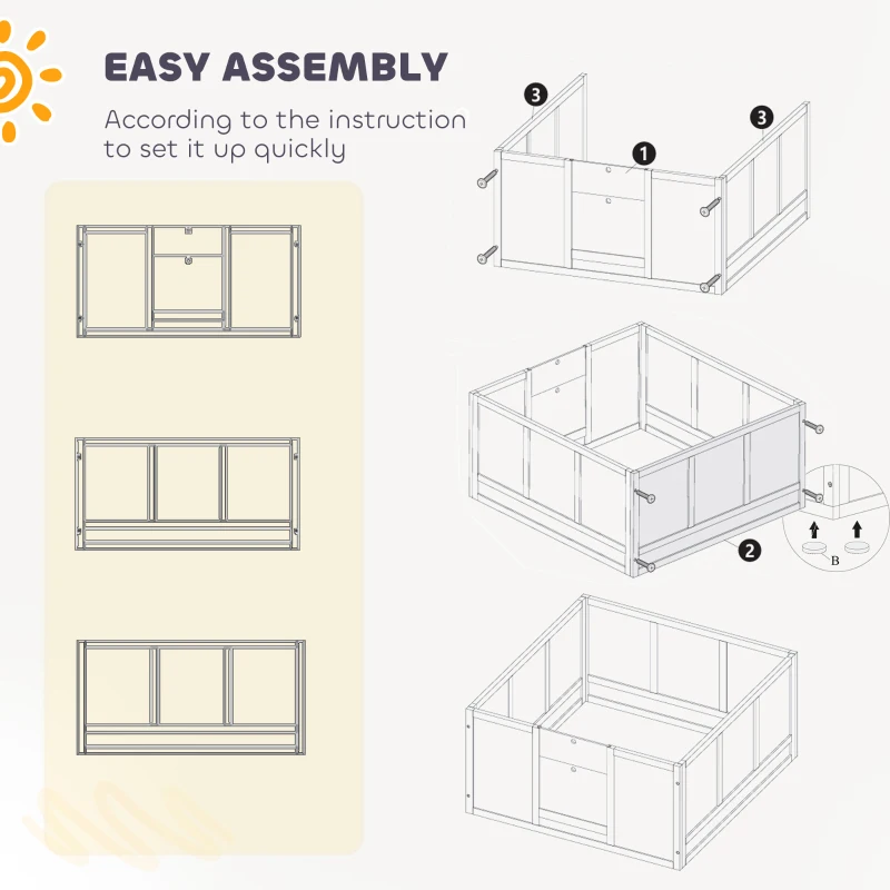 Klatka dla szczeniąt, regulowane drzwi, podkładki, Biała