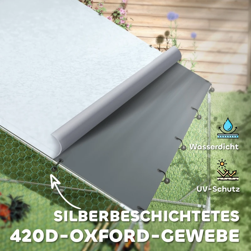 Kurnik z wybiegem stalowym 300x600x195 cm dla 18-24 kur