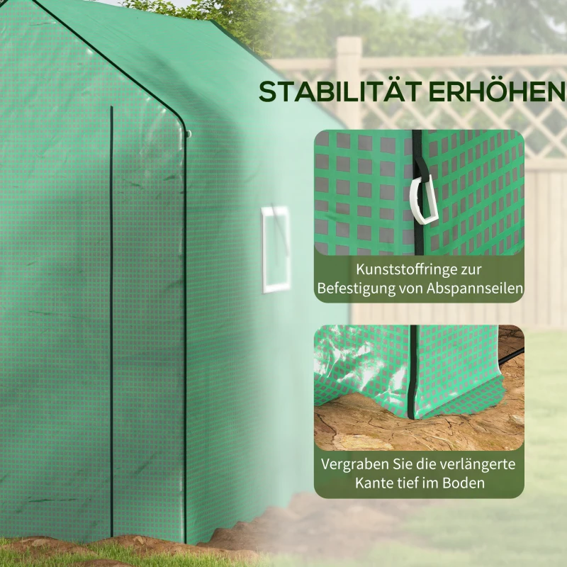 Folia do szklarni z UV, okno boczne, drzwi rolowane, Zielona