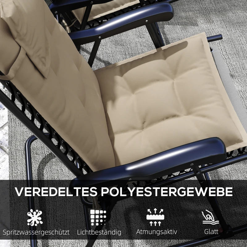 Poduszki na leżaki, wodoodporne, 2 szt., beżowe