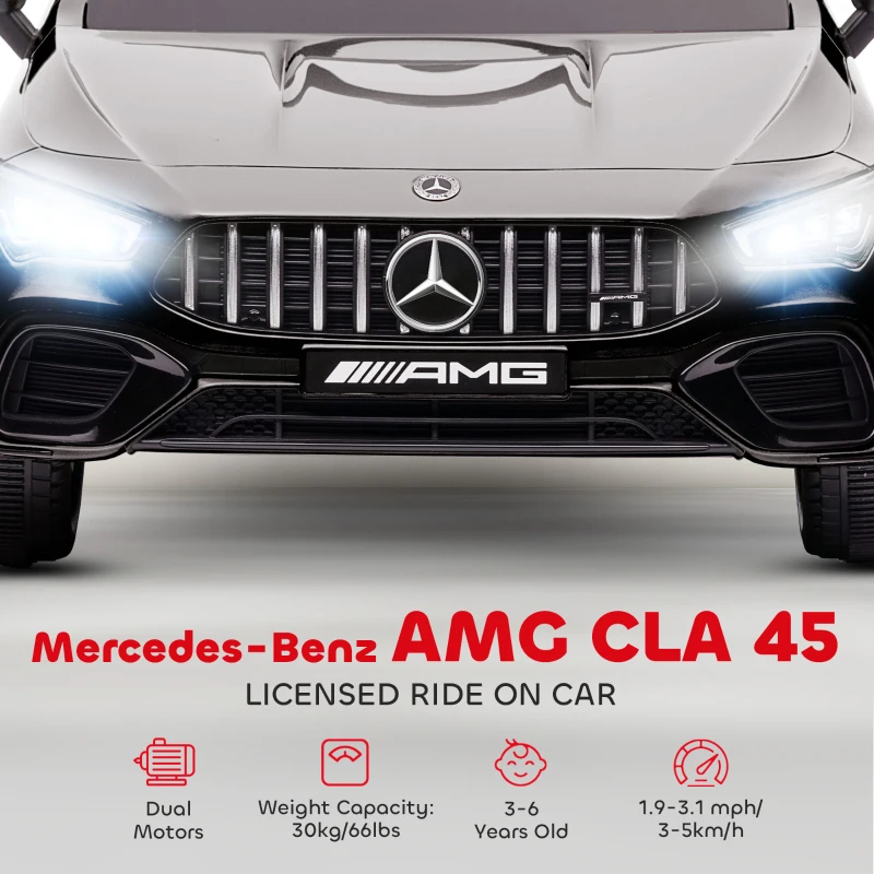 AIYAPLAY Dziecięcy samochód elektryczny 12 V, z pilotem zdalnego sterowania, muzyka, pojazd elektryczny z lampą, złącze USB/MP3, funkcja wsteczna, 3-5 km/h, dla dzieci w wieku 3-6 lat, czarny