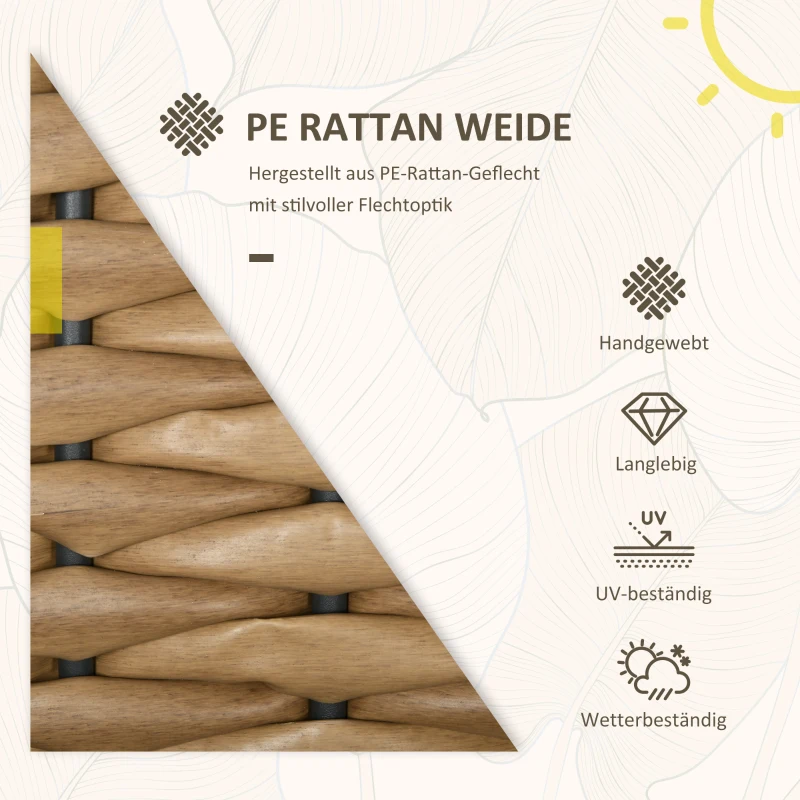 Outsunny Zestaw 2 krzeseł ogrodowych rattanowych z poduszkami, Składane krzesła ogrodowe, Krzesło balkonowe do tarasu, Stal, 57 x 58 x 87 cm, Czarny