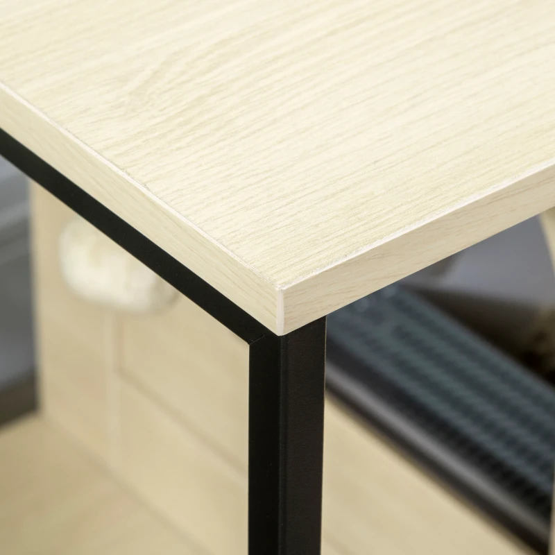 PawHut Katzenschrank dzierżnik, Katzendorf z magnetyczna furtka, kuweta dla kota, pień z piłką, stolik boczny, wzor zawyżony, dąb, 80 x 48 x 55 cm