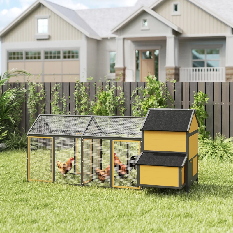 Drewniana klatka dla kur, z gniazdem i rampą, 2 w 1