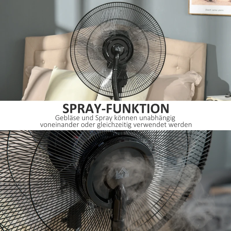 Wentylator z mgłą, stojący, chłodzenie wodne, czarny