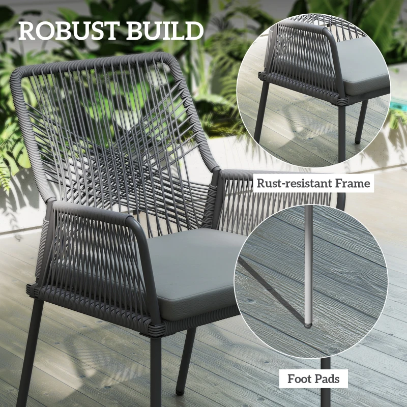 Zestaw 2 krzeseł ogrodowych z rattanu, z podłokietnikami