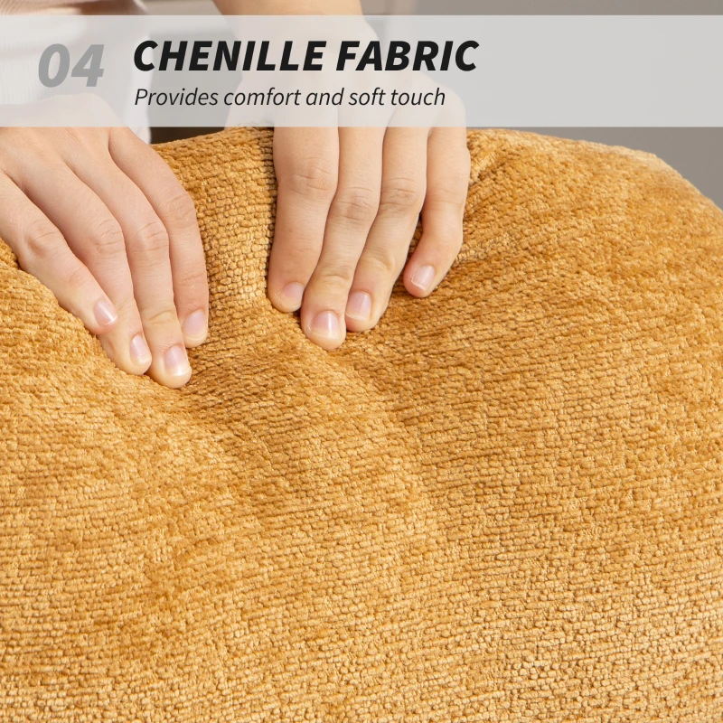 HOMCOM Fotel Bujany z Oparciem i Miejsce na Krawężnik, Żółty