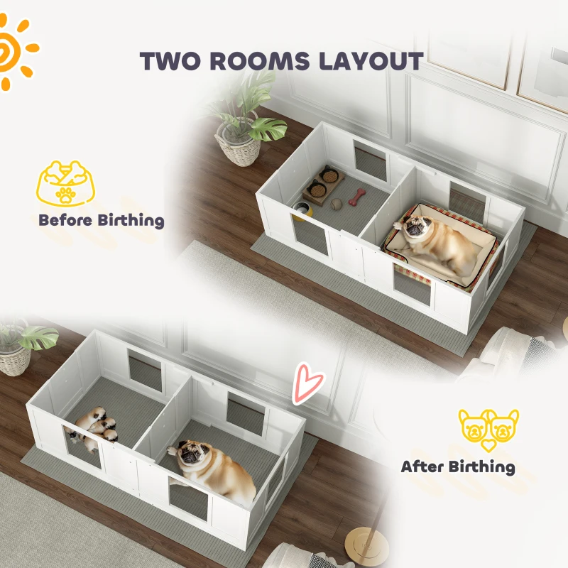 Wybieg dla psów z przezroczystymi panelami, 164 x 80 cm