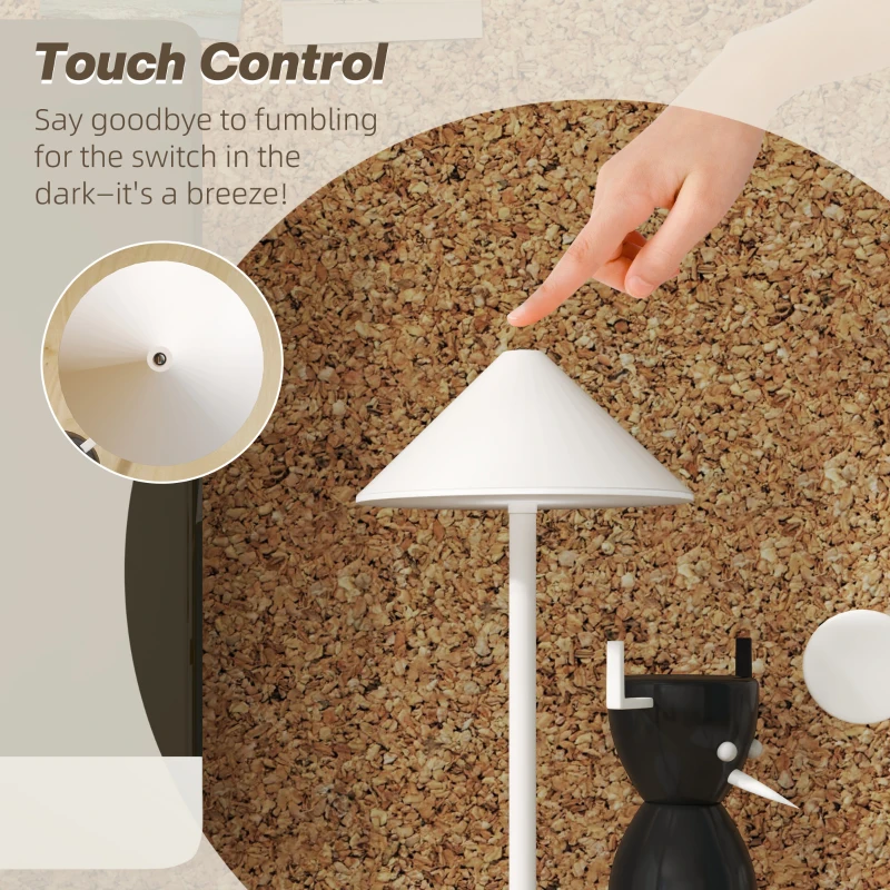 Lampy stołowe 2 szt. USB, 3 kolory światła, ładowalne