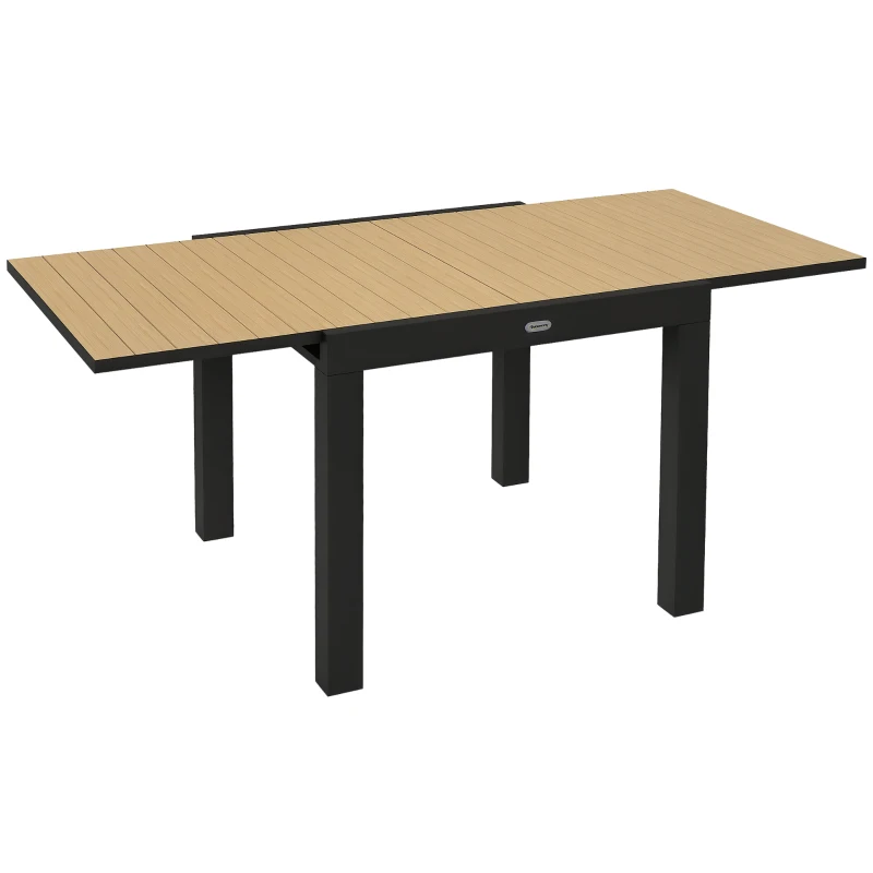 Outsunny Stół ogrodowy Stół do jedzenia dla 6 osób Stół tarasowy Rozkładany stół balkonowy do 70 kg żółty 81/162 x 80 x 75 cm