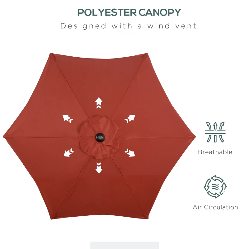 Parasol ogrodowy 196 cm, wyjmowany, sześciokątny, stabilny