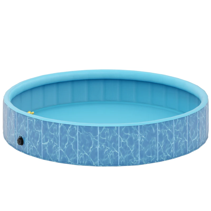 PawHut Składany Basen dla Psów z Fontanną i Poduszką Wodną Ø160 x 30 cm Antypoślizgowy Basen dla Psów i Kotów