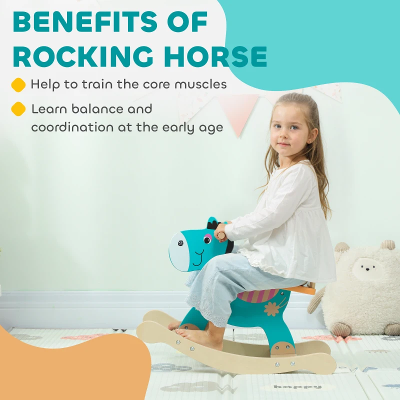 AIYAPLAY Zabawkowy Osiołek dla Dzieci Od 2 do 5 Lat Ciemnozielony