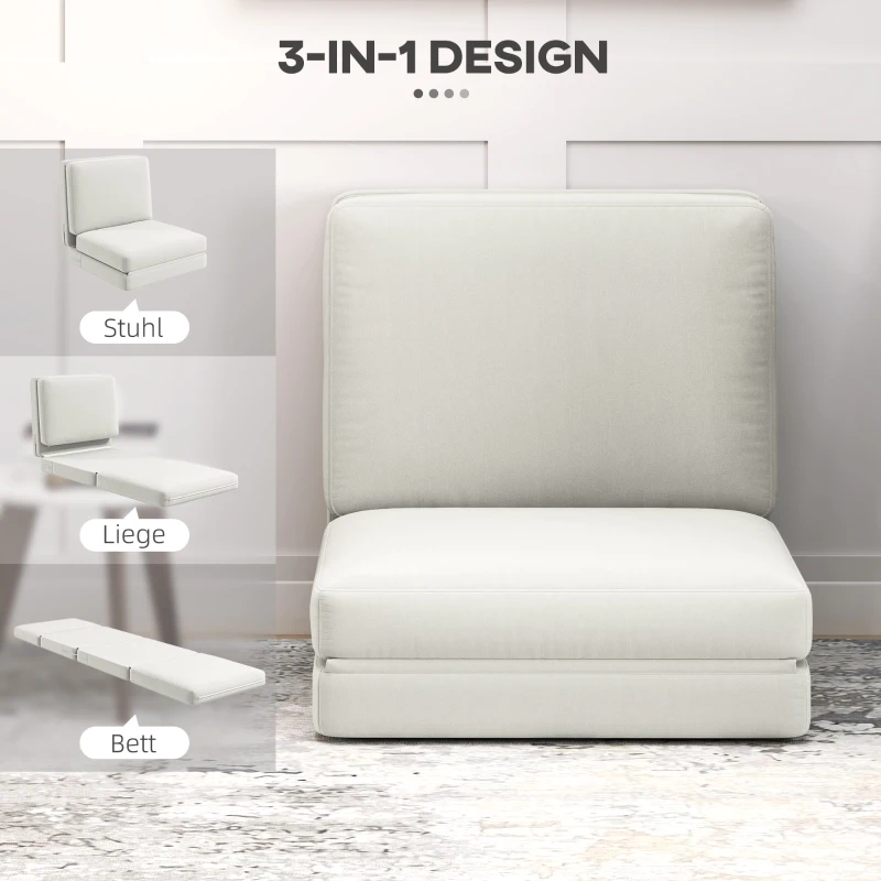 Sofa 3 w 1 HOMCOM, rozkładane, welurowe, z poduszkami