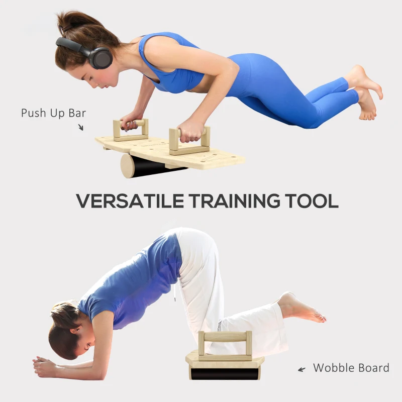 Zestaw uchwytów do pompek, deska treningowa, taśmy oporowe