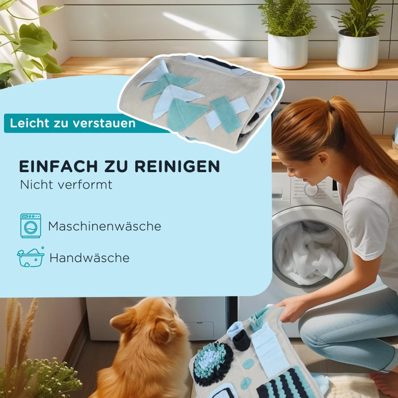 PawHut Mata do węszenia dla psów, zabawka interaktywna, mata treningowa do wolnego karmienia, aksamit, kolorowa