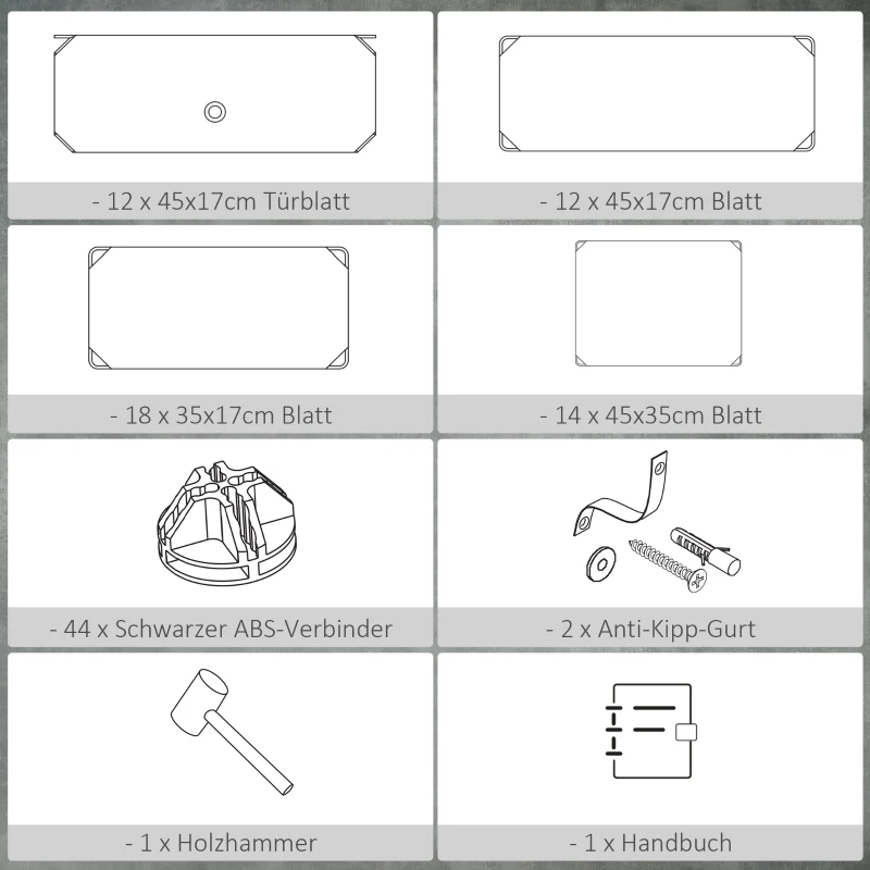 Szafka na buty 12 par, modułowa, czarna, oszczędność miejsca