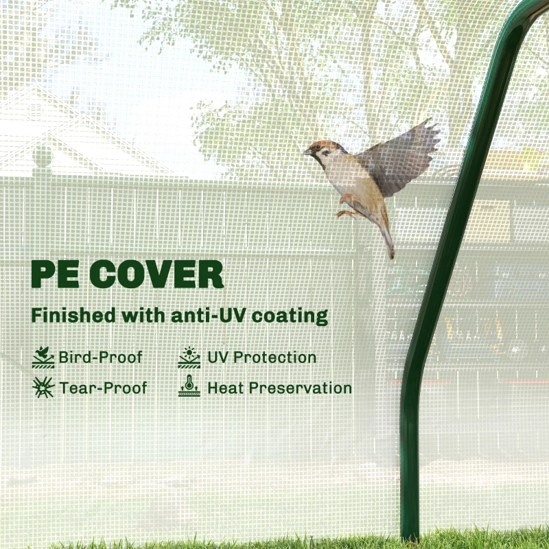 Szklarnia foliowa Outsunny, mini szklarnia, odporna na promieniowanie UV zimna rama, szklarnia, domek pomidorowy do uprawy w ogrodzie, biały, 99 x 71 x 60 cm