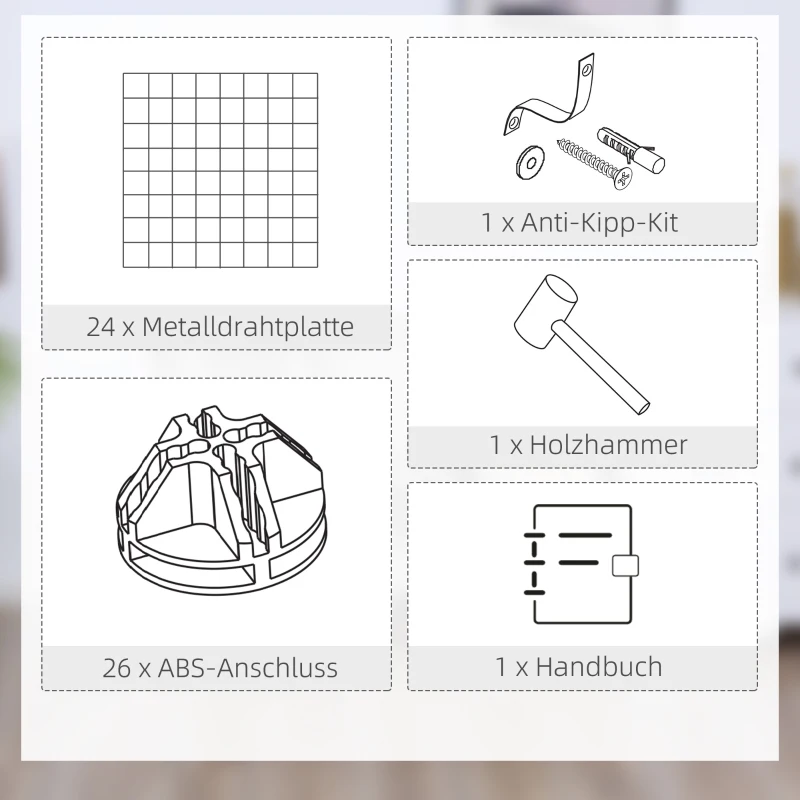 Regal z 6 półkami, system DIY, metalowa siatka, modułowe