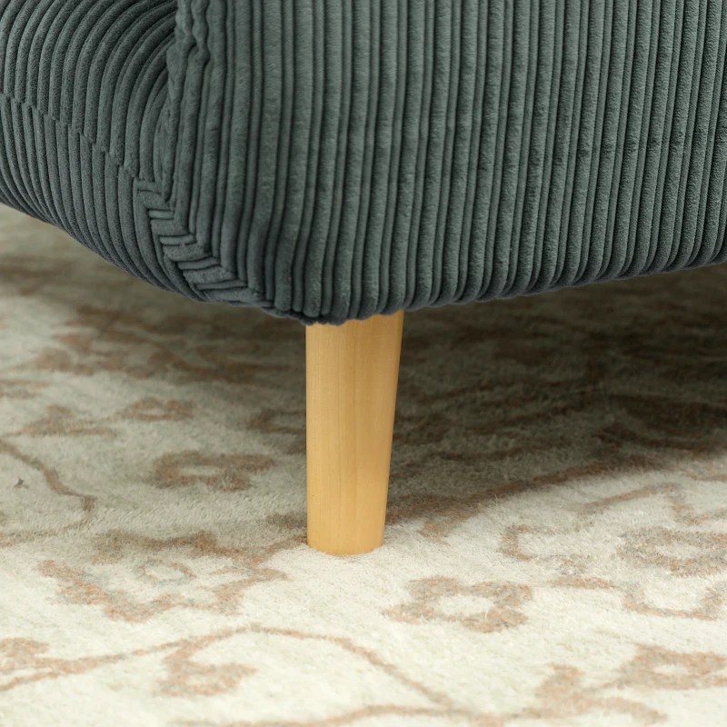 HOMCOM 2 w 1 Sofa do spania Fotel do spania Regulowana poduszka Kordonk, do sypialni, salonu Jasnoszary 82 x 87 x 89 cm