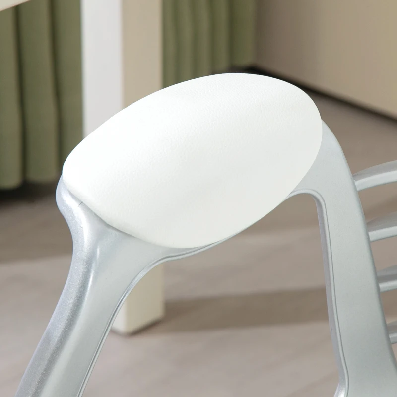 Vinsetto Krzesło Biurowe, Ergonomiczne Krzesło Biurowe z Podłokietnikami, Wyściełane Oparcie, Regulowane Krzesło Komputerowe z Wyglądem Skóry, Krzesło Obrotowe do Biura Domowego, Białe