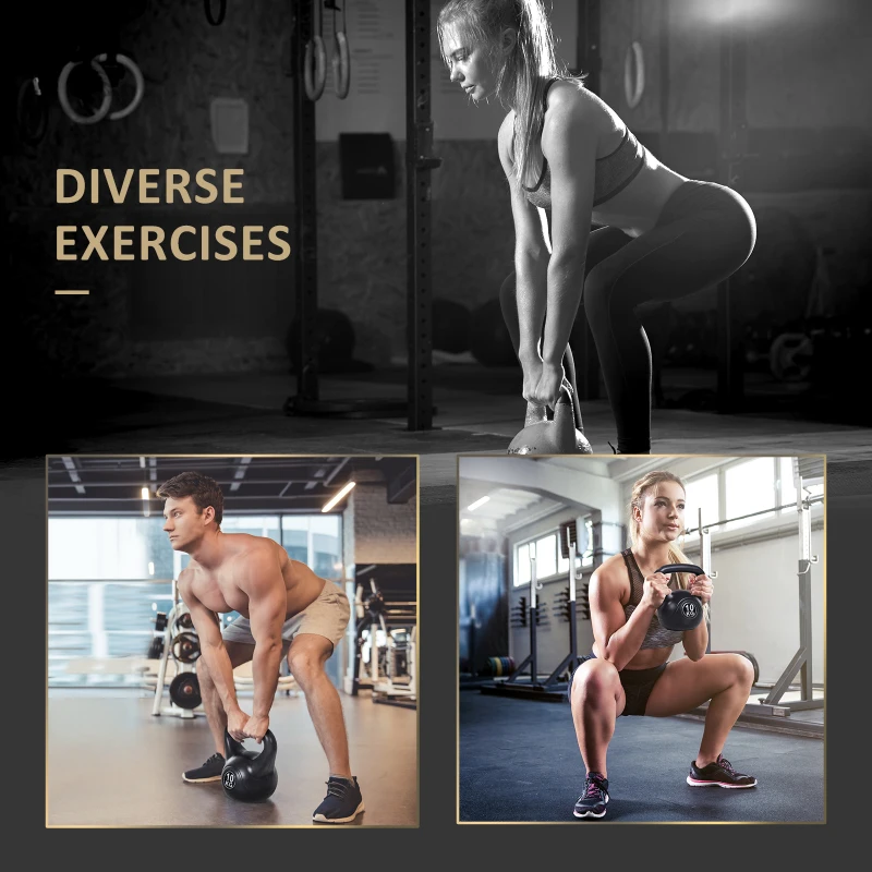 HOMCOM Kettlebell Kugelhantel 8 kg Hantla z piaskiem dla początkujących Trening siłowy w domu