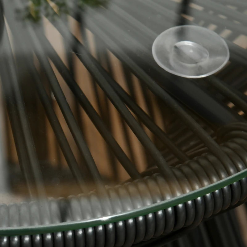 Stolik kawowy rattanowy, okrągły, metalowy design, elegancki