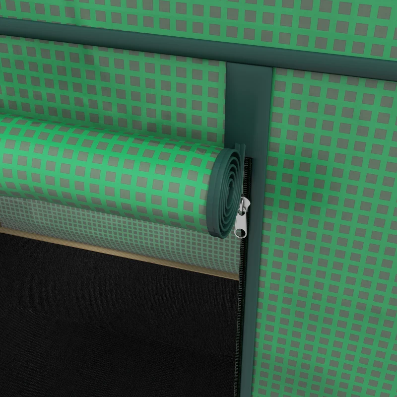 Outsunny Grządka Warzywna z Drewna, Podwyższona Grządka z Szklarnią, Skrzynka Na Rośliny, Grządka z Vliesem, Skrzynka na Balkon, Ogród, Naturalny, Zielony, 86 x 60 x 165cm