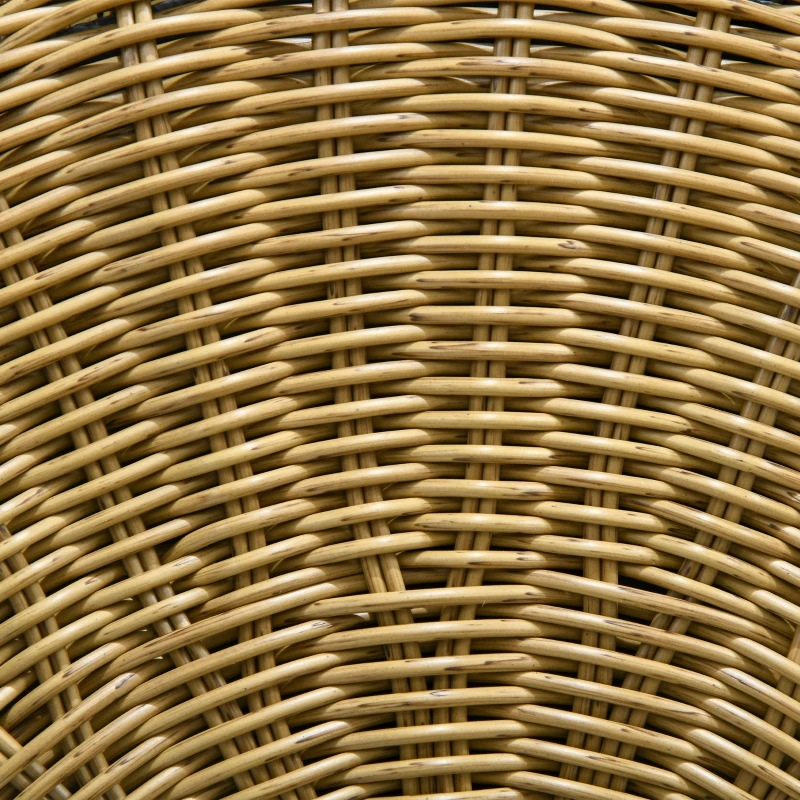 Outsunny Rattanowe Stoliki Pomocnicze, Zestaw 2 szt., Stoliki kawowe, Stoliki składane, Handlowe stoliki kawowe do ogrodu, balkonu, stal, khaki