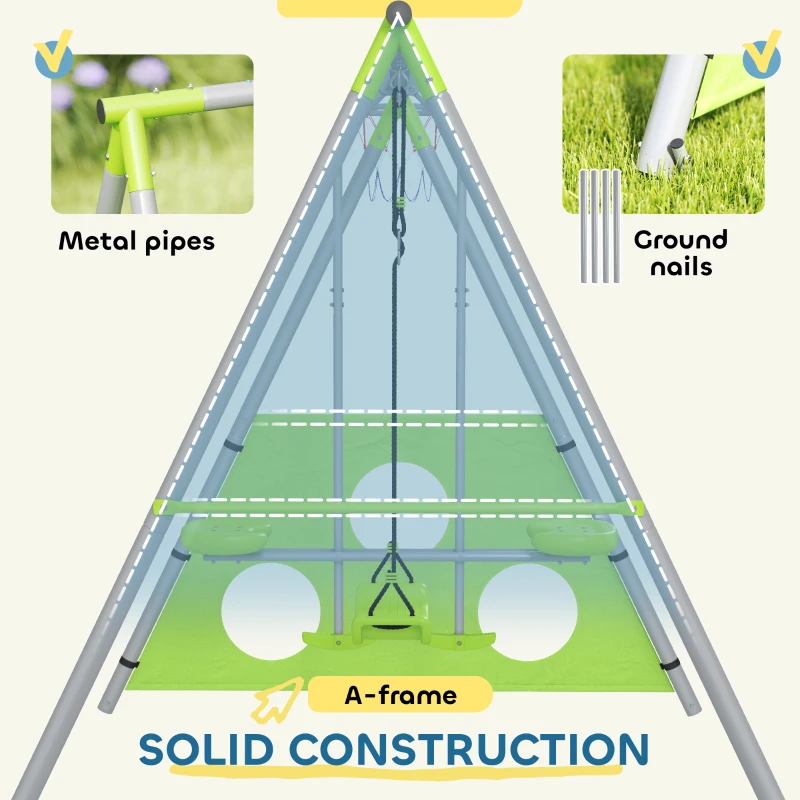 Huśtawka 4 w 1, metalowa konstrukcja, z huśtawką, dla dzieci