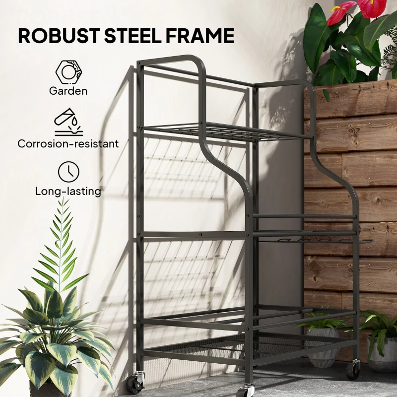 Organizer do narzędzi ogrodowych, 3-poziomowy, z hakami