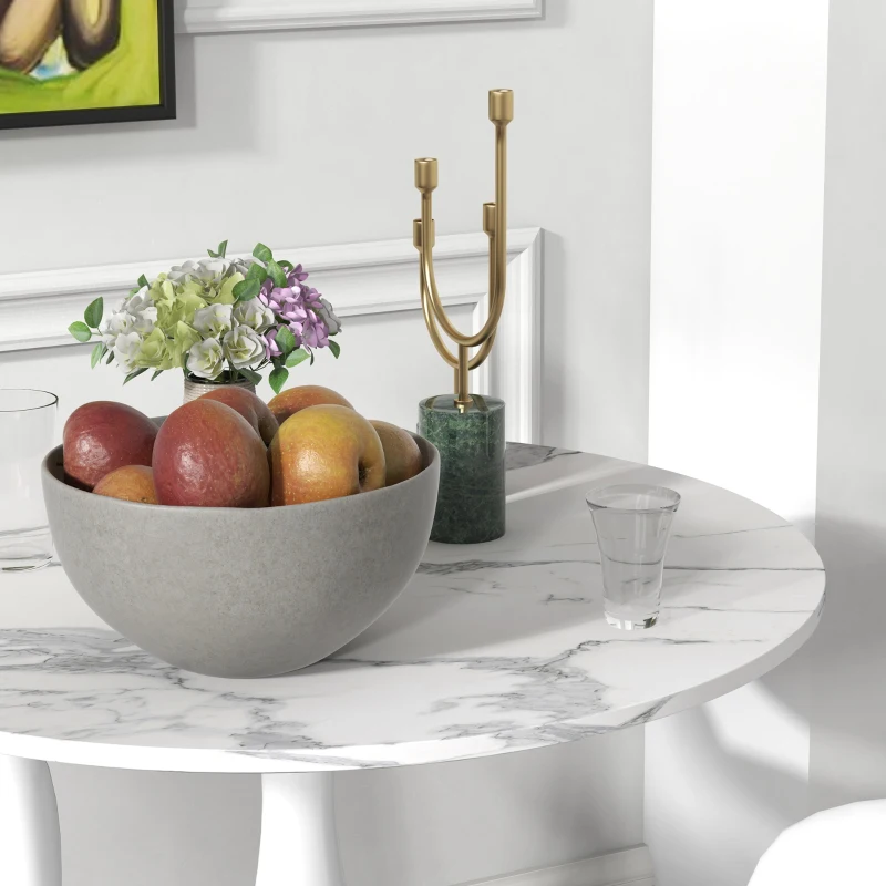 HOMCOM Stół jadalny, Okrągły stół kuchenny, Nowoczesny stół do jadalni z stalowym stelażem, Stolik barowy dla 2 osób, Ø70 x 74 cm, Biały